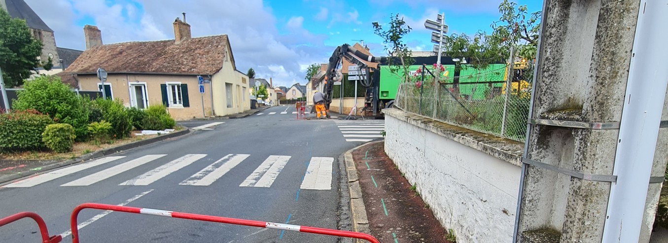 ROEZE-SUR-SARTHE, Route de Fillé : Les travaux sont en cours